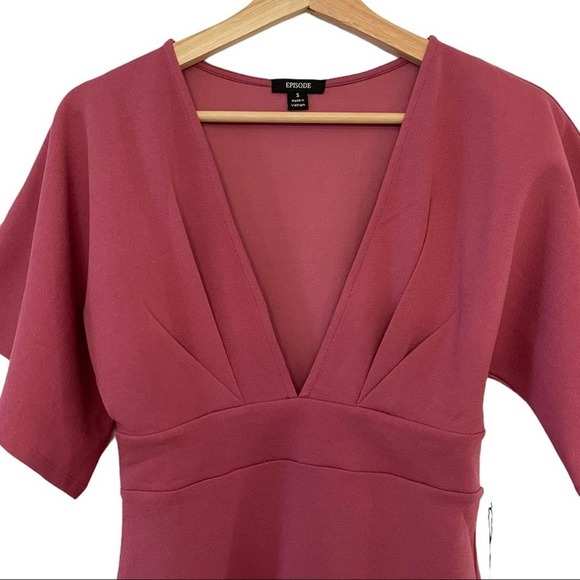 NEW Episode Los Angeles‎ Short Mauve A-Line Bell Sleeve Dress - Picture 2 of 6
